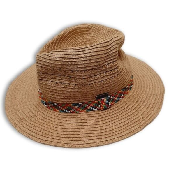 EDDIE BAUER Woven Summer Floppy Brim Hat Lightweight Cream Tan Sz S - Picture 1 of 9